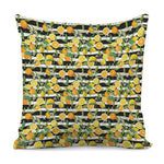 Orange And Lemon Striped Pattern Print Pillow Cover