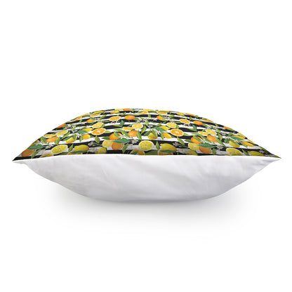 Orange And Lemon Striped Pattern Print Pillow Cover