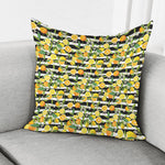 Orange And Lemon Striped Pattern Print Pillow Cover