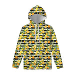 Orange And Lemon Striped Pattern Print Pullover Hoodie