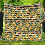 Orange And Lemon Striped Pattern Print Quilt
