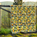 Orange And Lemon Striped Pattern Print Quilt
