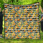Orange And Lemon Striped Pattern Print Quilt