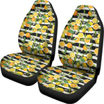 Orange And Lemon Striped Pattern Print Universal Fit Car Seat Covers