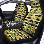Orange And Lemon Striped Pattern Print Universal Fit Car Seat Covers