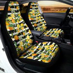 Orange And Lemon Striped Pattern Print Universal Fit Car Seat Covers