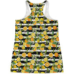 Orange And Lemon Striped Pattern Print Women's Racerback Tank Top