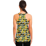 Orange And Lemon Striped Pattern Print Women's Racerback Tank Top