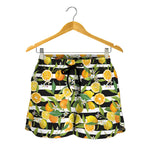 Orange And Lemon Striped Pattern Print Women's Shorts