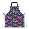 Orange And Purple Butterfly Print Apron