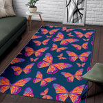 Orange And Purple Butterfly Print Area Rug GearFrost