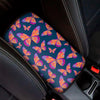 Orange And Purple Butterfly Print Car Center Console Cover