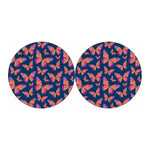 Orange And Purple Butterfly Print Car Coasters