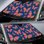 Orange And Purple Butterfly Print Car Sun Shade GearFrost