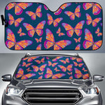 Orange And Purple Butterfly Print Car Sun Shade GearFrost