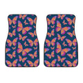 Orange And Purple Butterfly Print Front Car Floor Mats