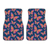 Orange And Purple Butterfly Print Front Car Floor Mats