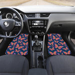 Orange And Purple Butterfly Print Front Car Floor Mats