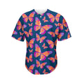 Orange And Purple Butterfly Print Men's Baseball Jersey