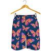 Orange And Purple Butterfly Print Men's Shorts