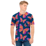 Orange And Purple Butterfly Print Men's T-Shirt