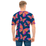 Orange And Purple Butterfly Print Men's T-Shirt