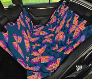 Orange And Purple Butterfly Print Pet Car Back Seat Cover