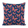 Orange And Purple Butterfly Print Pillow Cover