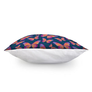 Orange And Purple Butterfly Print Pillow Cover