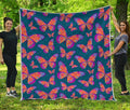 Orange And Purple Butterfly Print Quilt