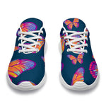 Orange And Purple Butterfly Print Sport Shoes GearFrost