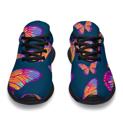Orange And Purple Butterfly Print Sport Shoes GearFrost