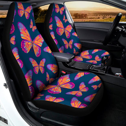 Orange And Purple Butterfly Print Universal Fit Car Seat Covers