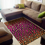 Orange And Purple Leopard Print Area Rug
