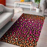Orange And Purple Leopard Print Area Rug