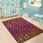 Orange And Purple Leopard Print Area Rug