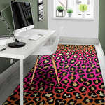 Orange And Purple Leopard Print Area Rug