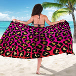 Orange And Purple Leopard Print Beach Sarong Wrap