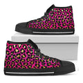 Orange And Purple Leopard Print Black High Top Sneakers