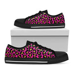 Orange And Purple Leopard Print Black Low Top Shoes