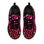 Orange And Purple Leopard Print Black Sneakers