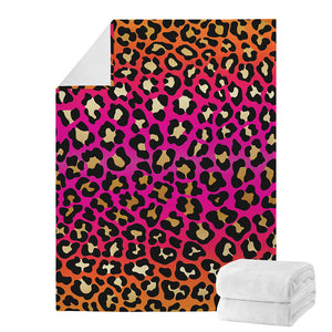 Orange And Purple Leopard Print Blanket