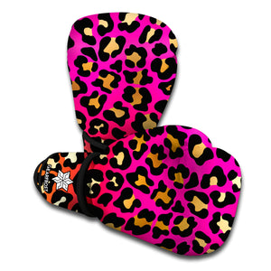 Orange And Purple Leopard Print Boxing Gloves