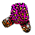 Orange And Purple Leopard Print Boxing Gloves