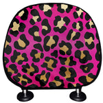 Orange And Purple Leopard Print Car Headrest Covers