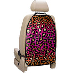 Orange And Purple Leopard Print Car Seat Organizers