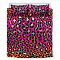 Orange And Purple Leopard Print Duvet Cover Bedding Set