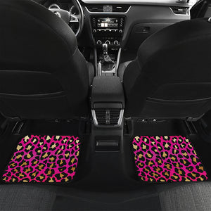 Orange And Purple Leopard Print Front and Back Car Floor Mats