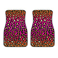 Orange And Purple Leopard Print Front Car Floor Mats