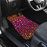 Orange And Purple Leopard Print Front Car Floor Mats
